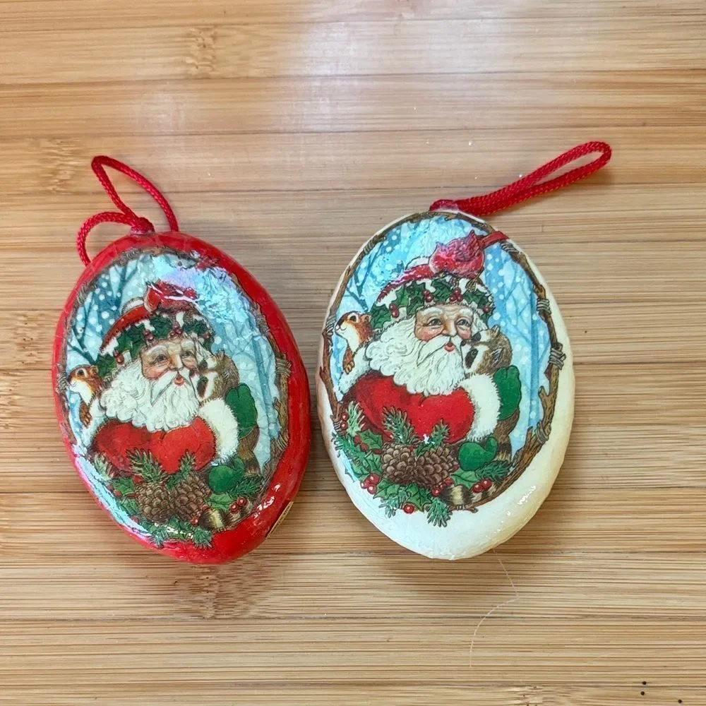 Vintage Santa ornaments